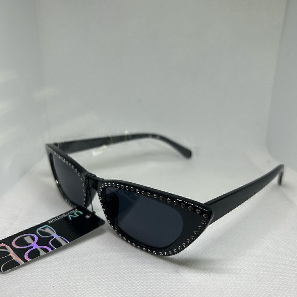Cat Eye Black Bling Sunglasses